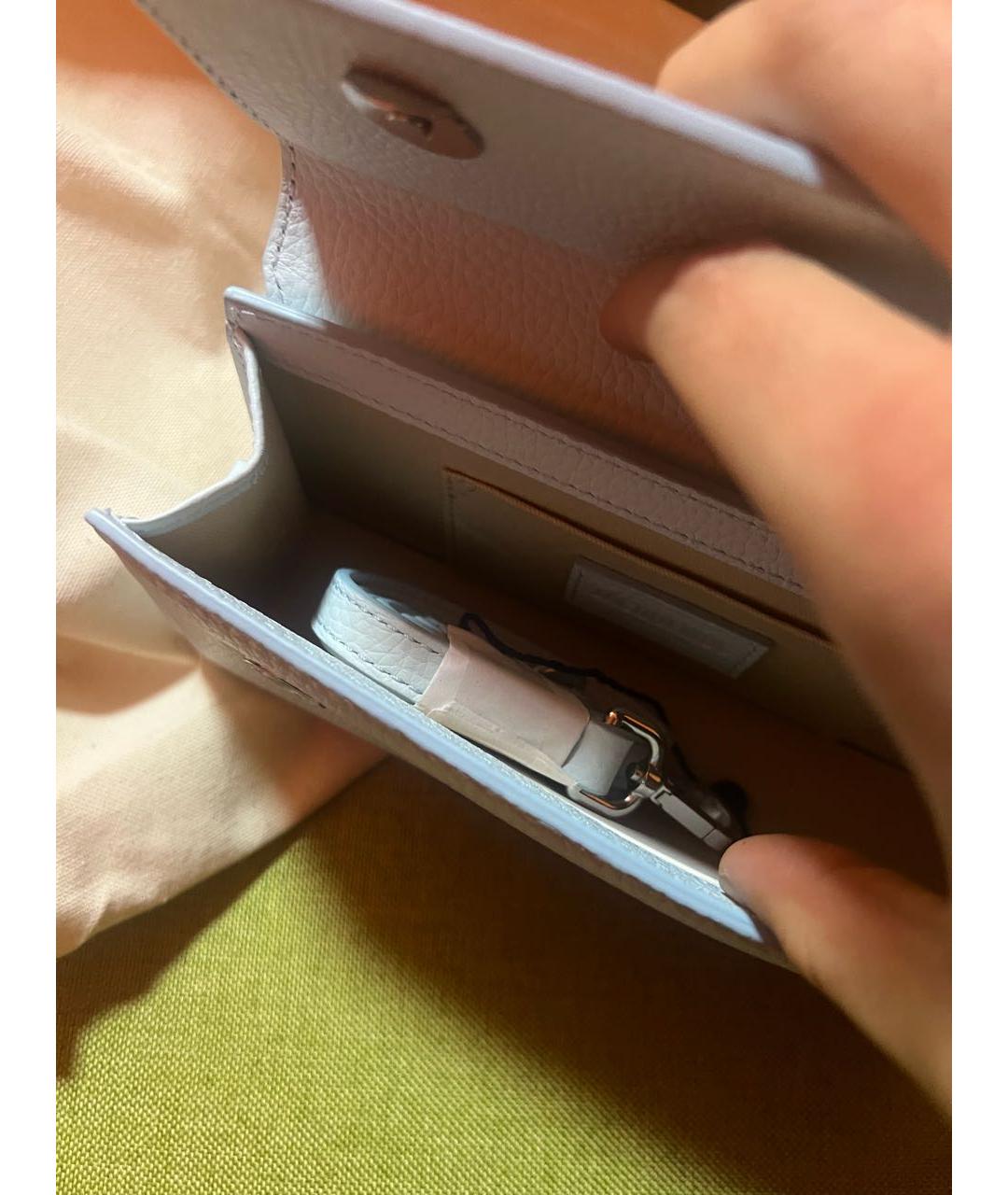 JACQUEMUS Голубая кожаная сумка через плечо, фото 4