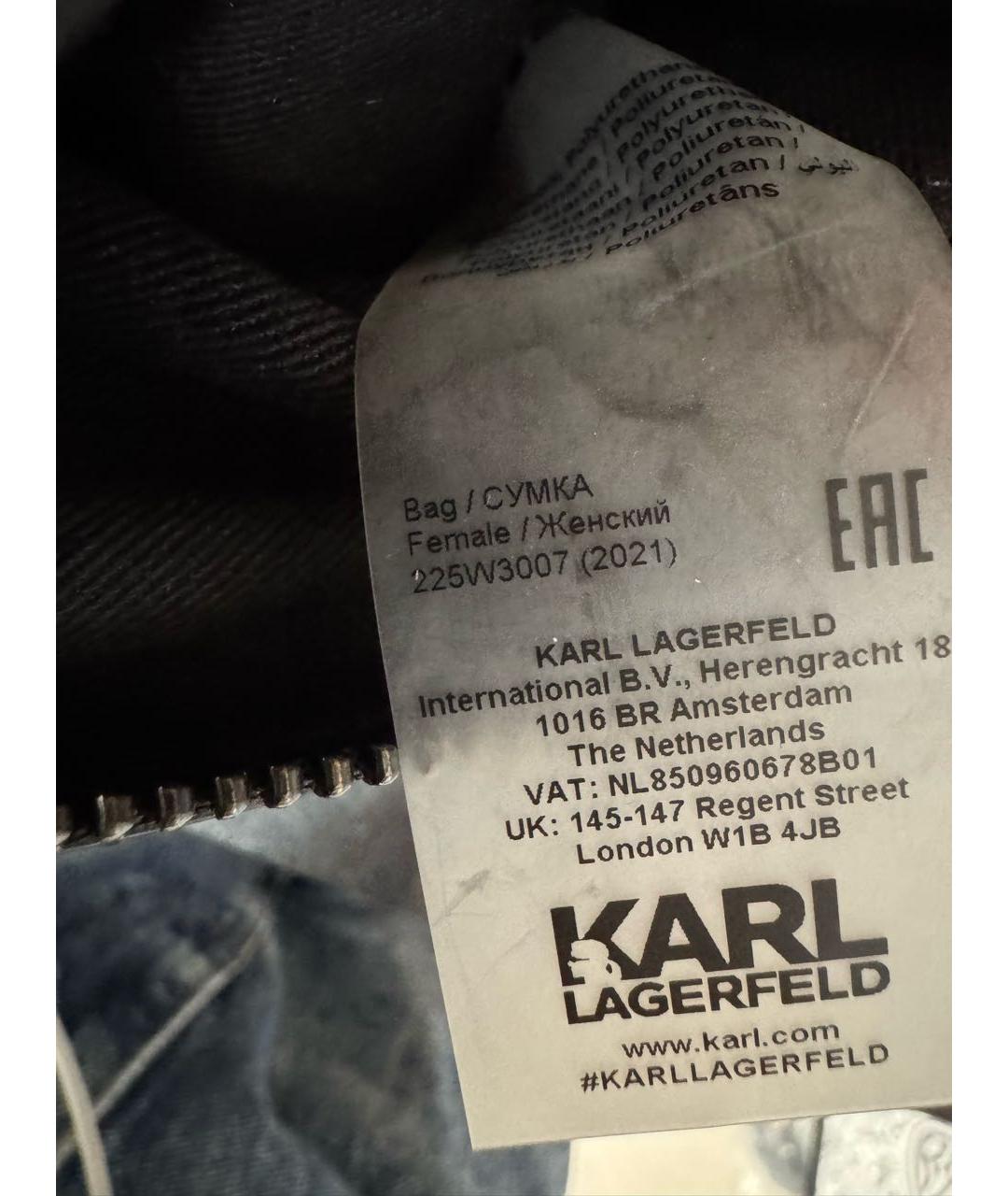 KARL LAGERFELD Черная сумка через плечо из искусственной кожи, фото 5