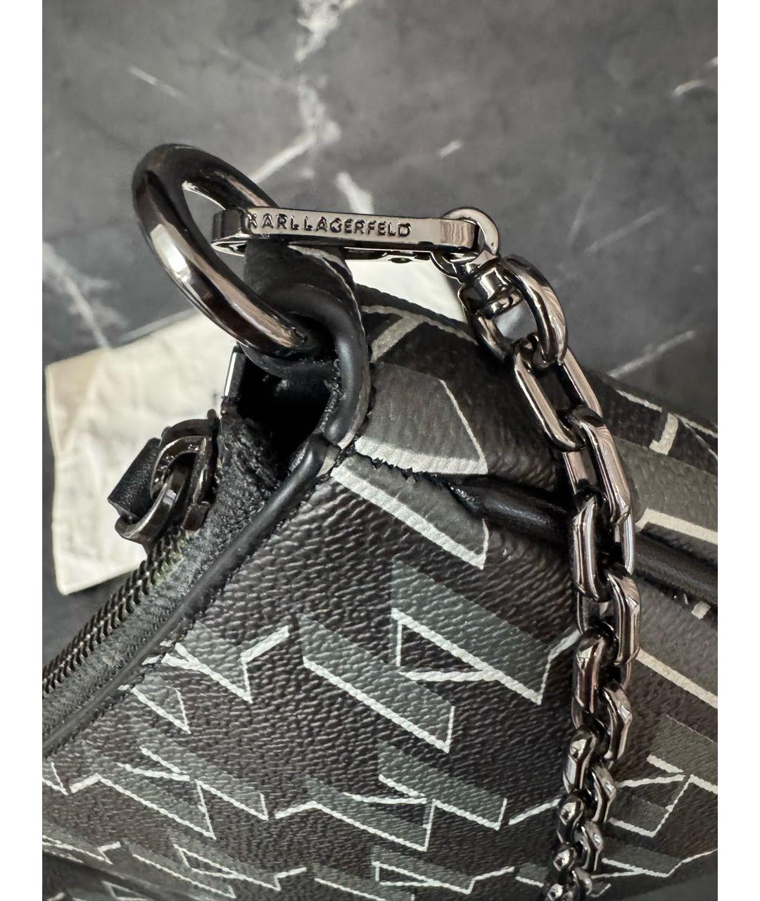 KARL LAGERFELD Черная сумка через плечо из искусственной кожи, фото 8