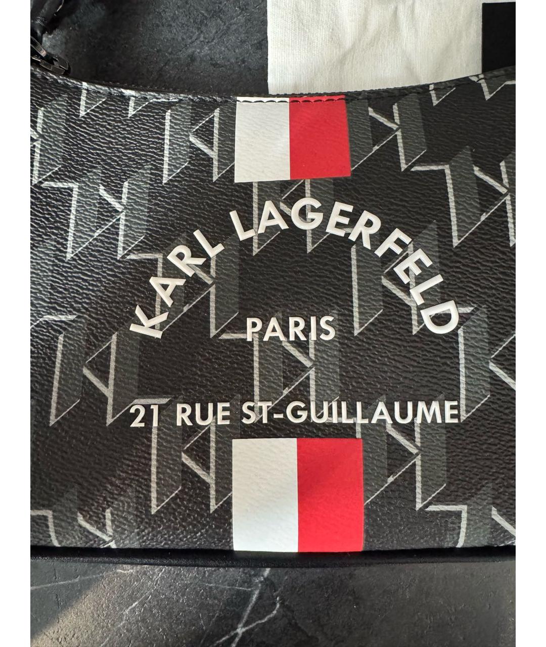 KARL LAGERFELD Черная сумка через плечо из искусственной кожи, фото 7