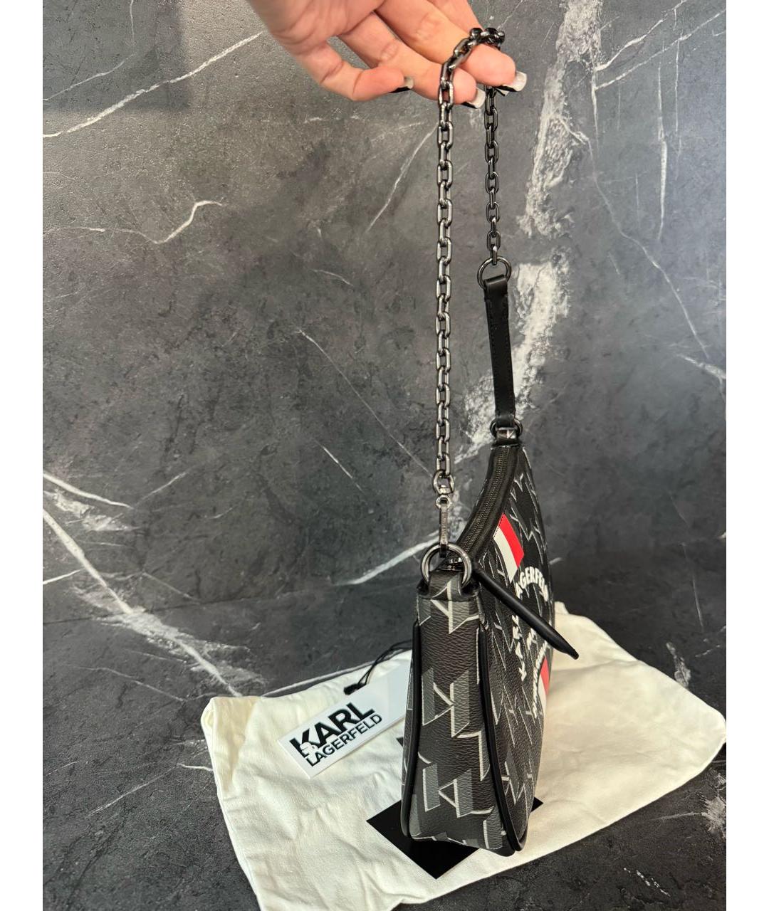 KARL LAGERFELD Черная сумка через плечо из искусственной кожи, фото 2