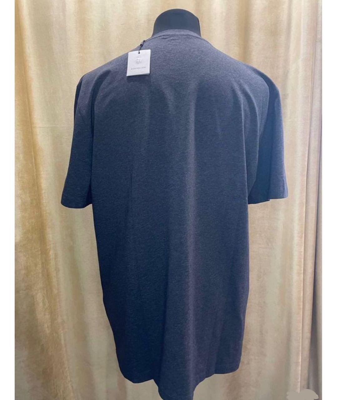 CORNELIANI Серая хлопковая футболка, фото 2