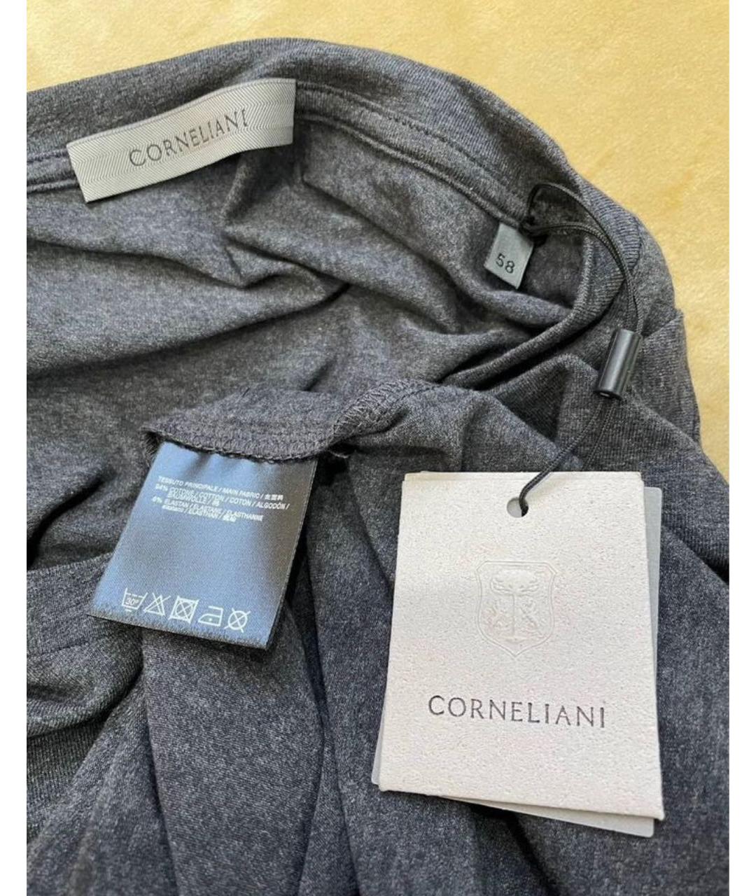 CORNELIANI Серая хлопковая футболка, фото 4