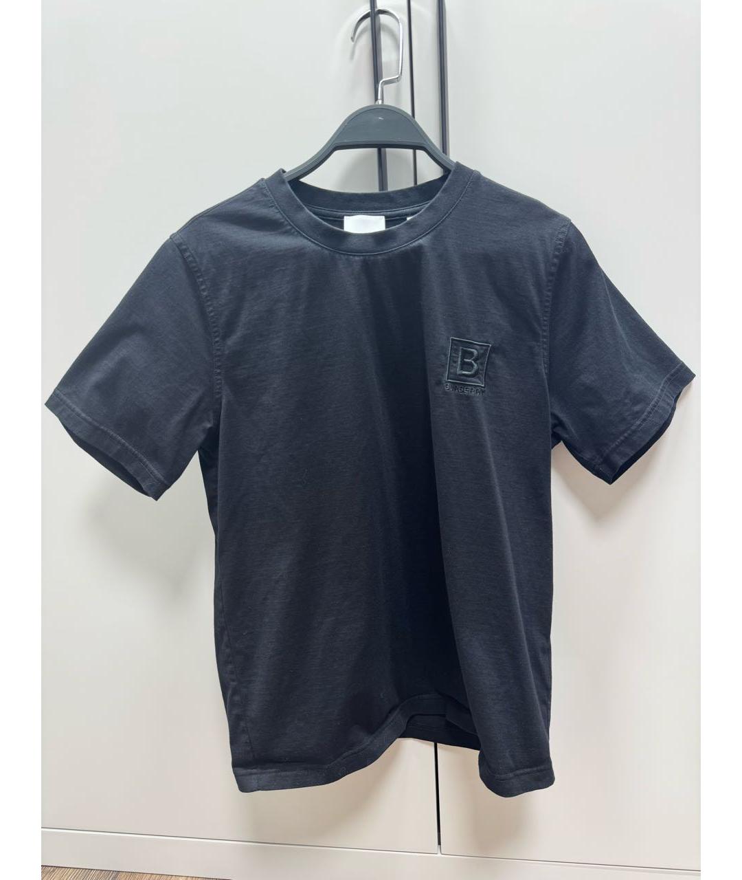 BURBERRY Черная хлопковая футболка, фото 6