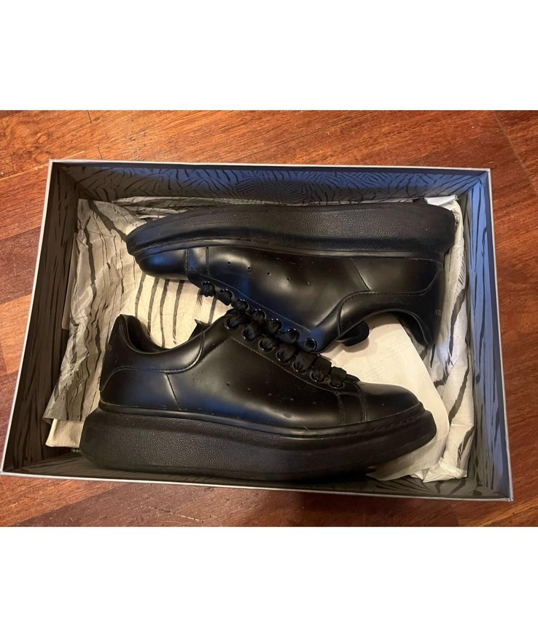 ALEXANDER MCQUEEN Черные кожаные низкие кроссовки / кеды, фото 6