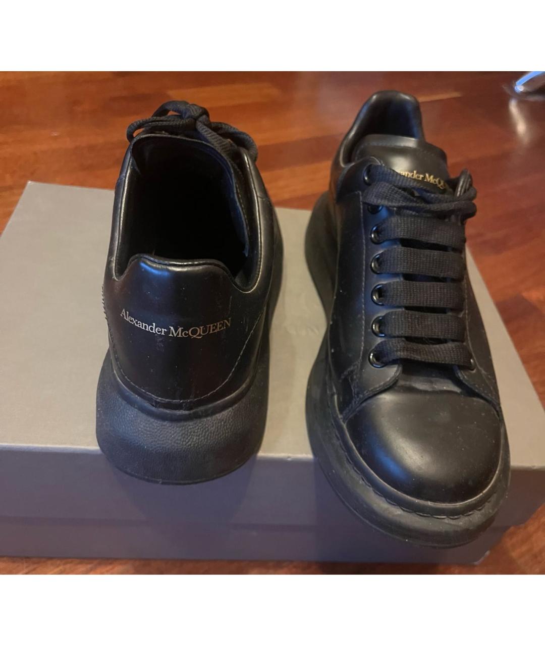 ALEXANDER MCQUEEN Черные кожаные низкие кроссовки / кеды, фото 4