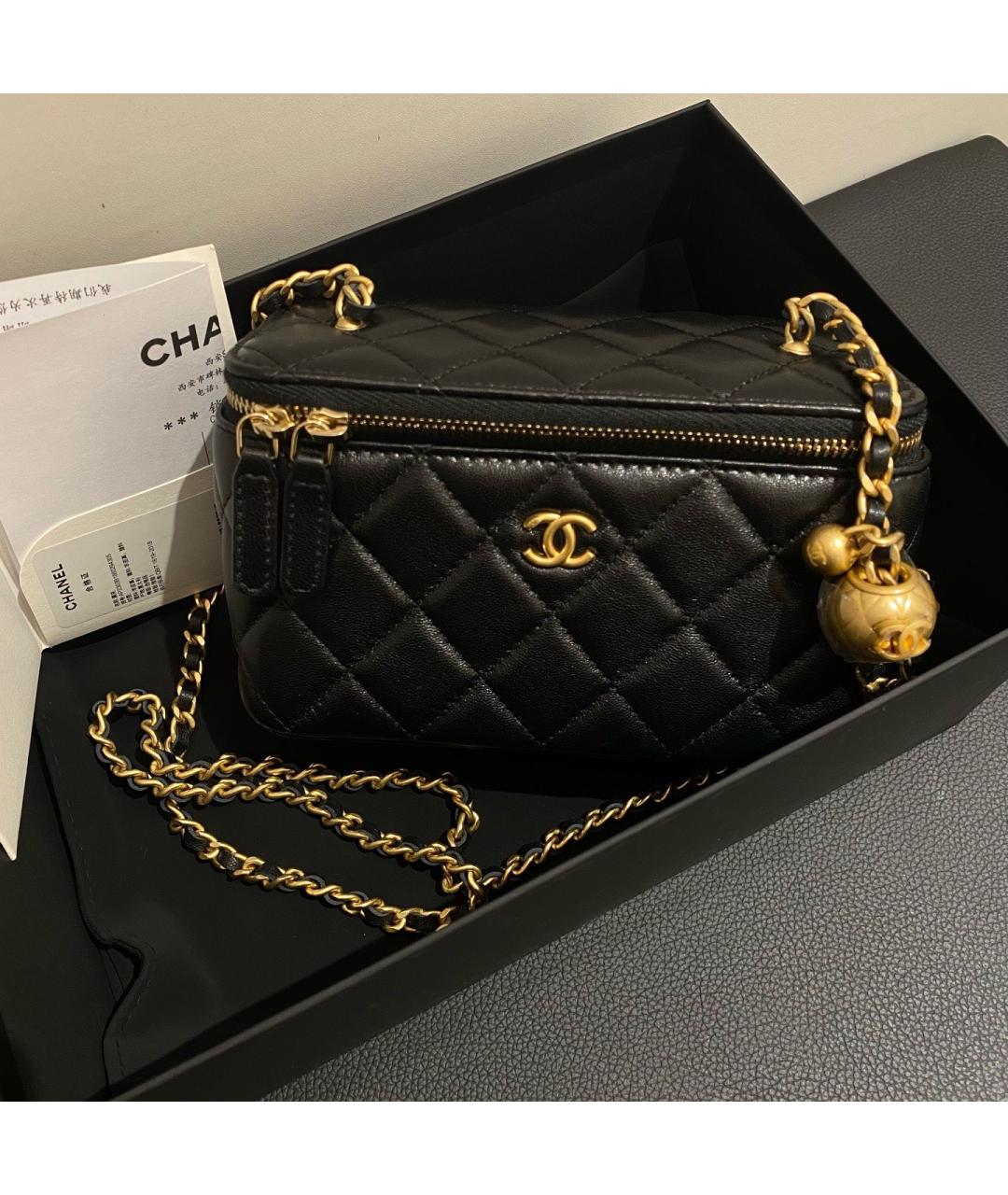 CHANEL Черная кожаная сумка через плечо, фото 7