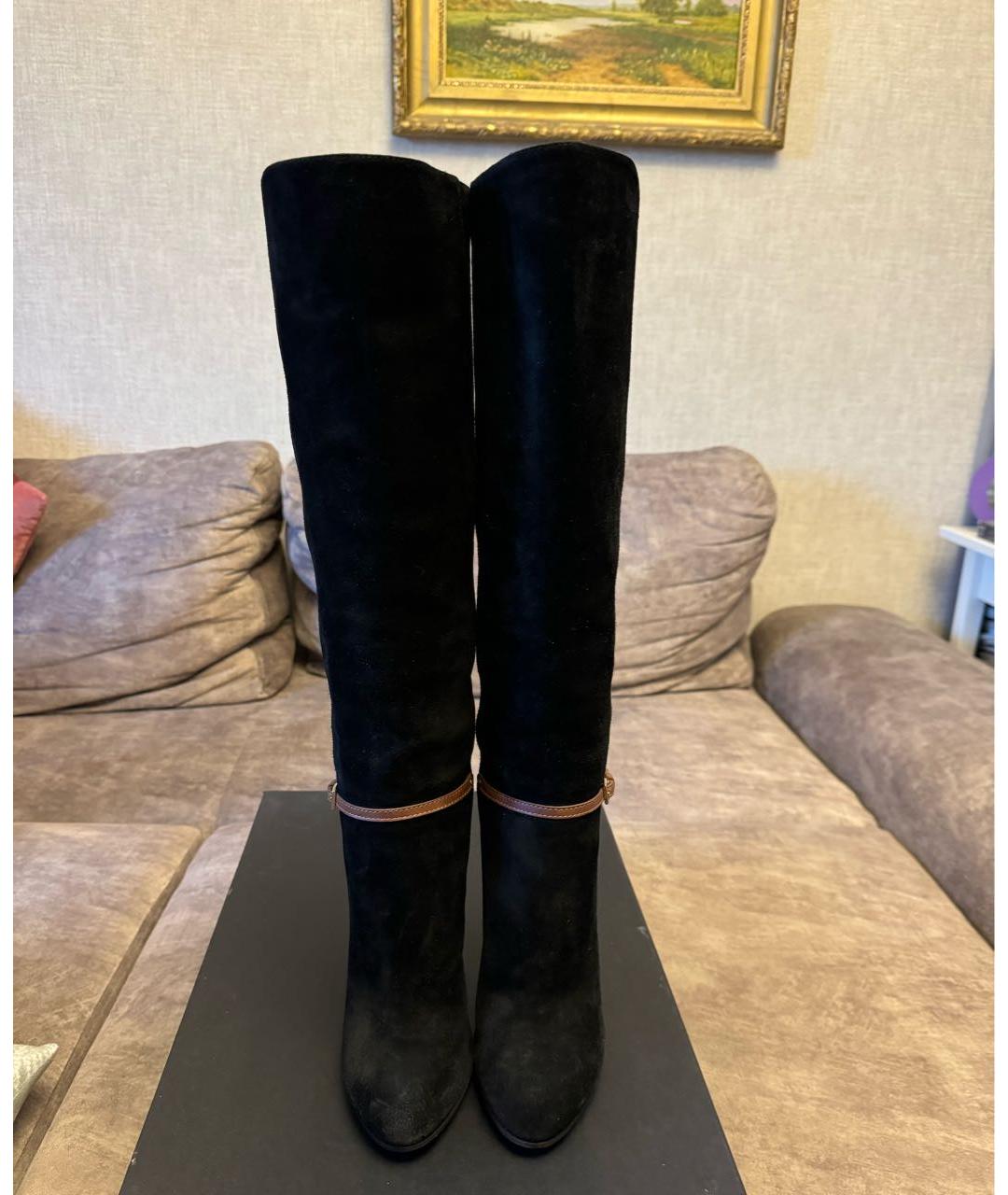 DSQUARED2 Черные замшевые сапоги, фото 2