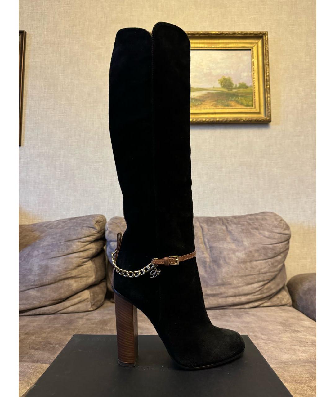 DSQUARED2 Черные замшевые сапоги, фото 5