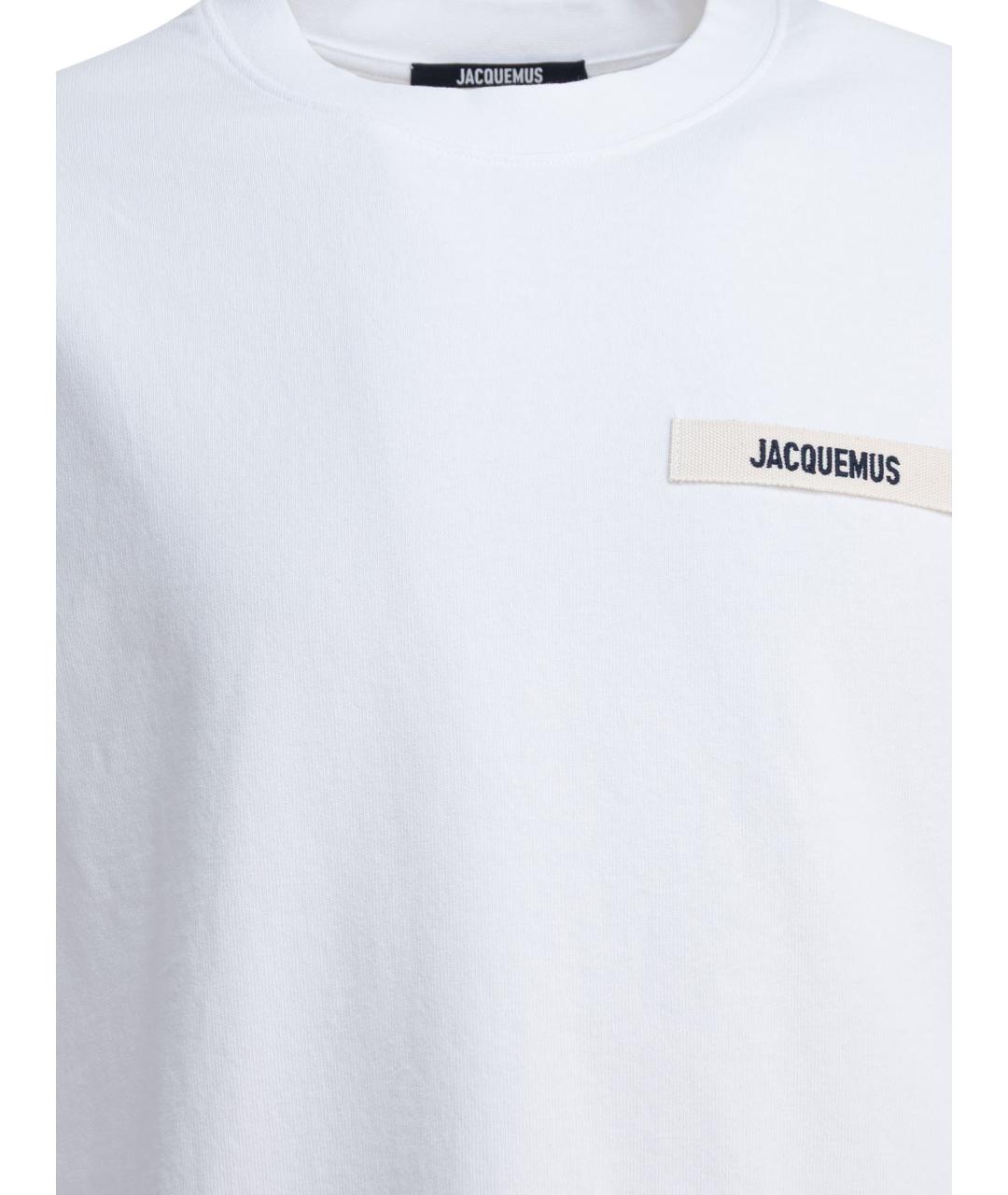 JACQUEMUS Белая хлопковая футболка, фото 3