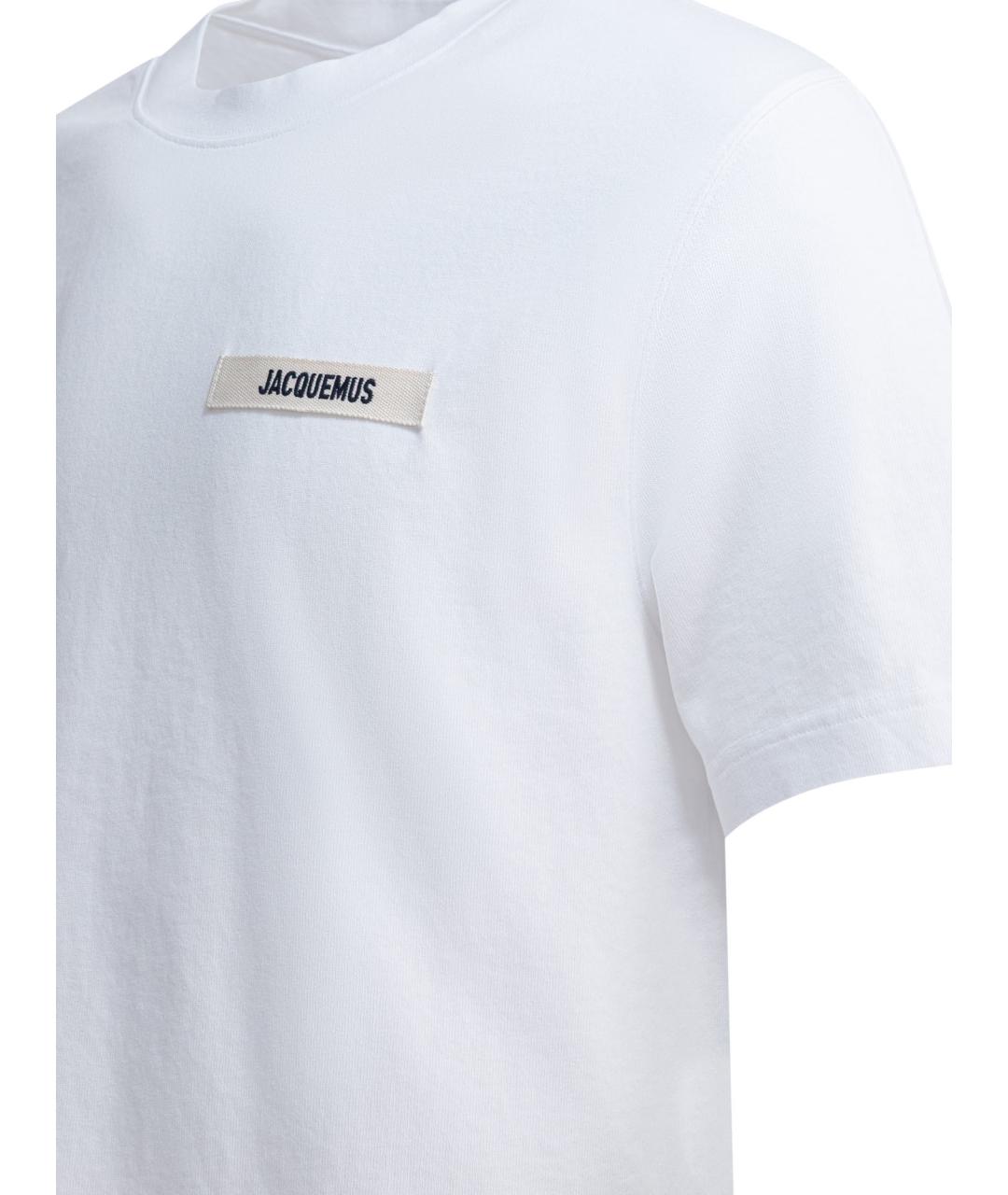 JACQUEMUS Белая хлопковая футболка, фото 4