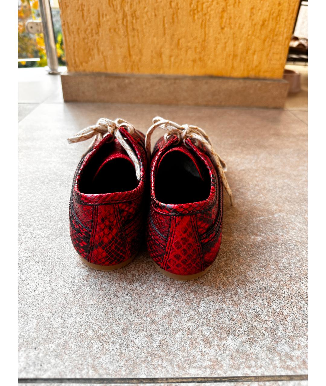 DRIES VAN NOTEN Красные кожаные кеды, фото 3