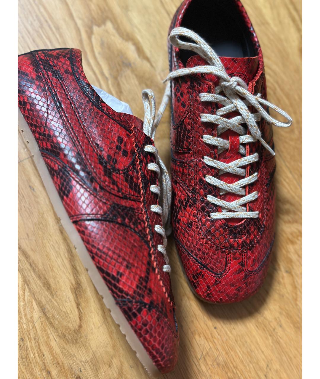 DRIES VAN NOTEN Красные кожаные кеды, фото 5