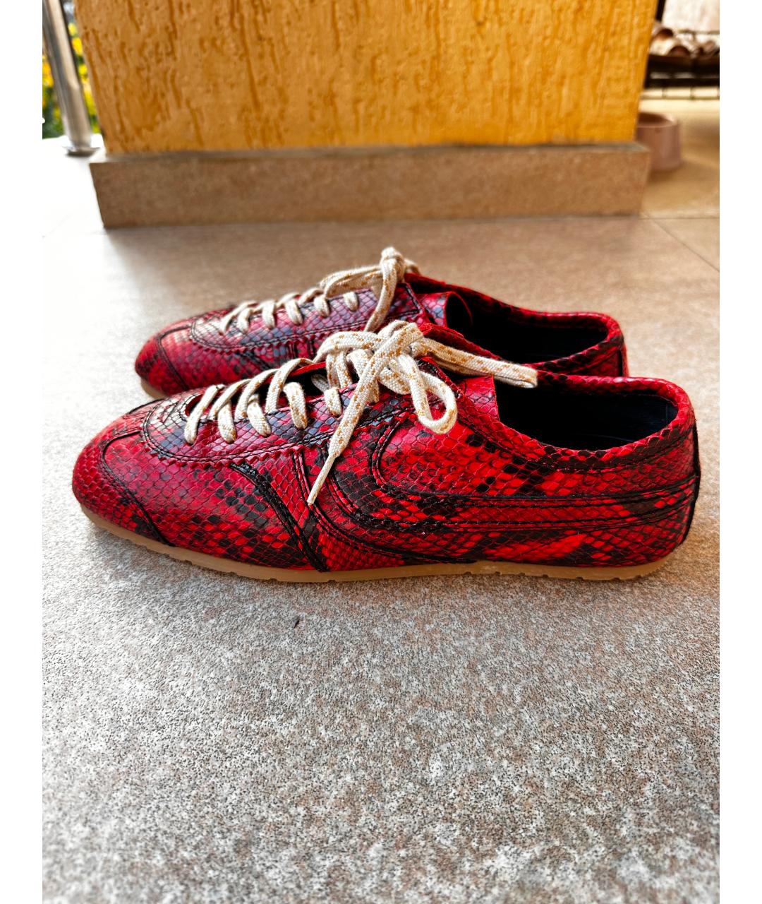 DRIES VAN NOTEN Красные кожаные кеды, фото 6