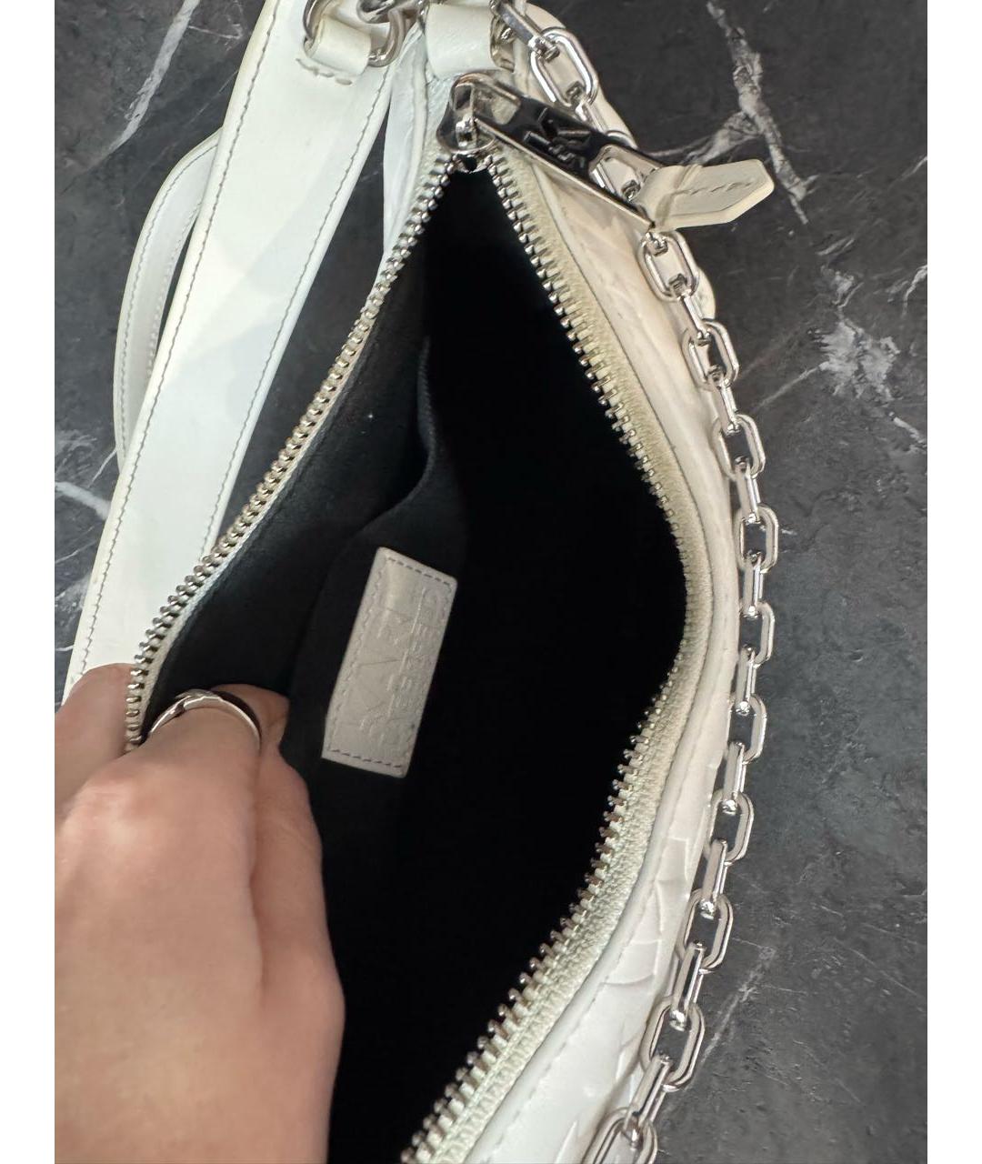 KARL LAGERFELD Белая кожаная сумка через плечо, фото 4