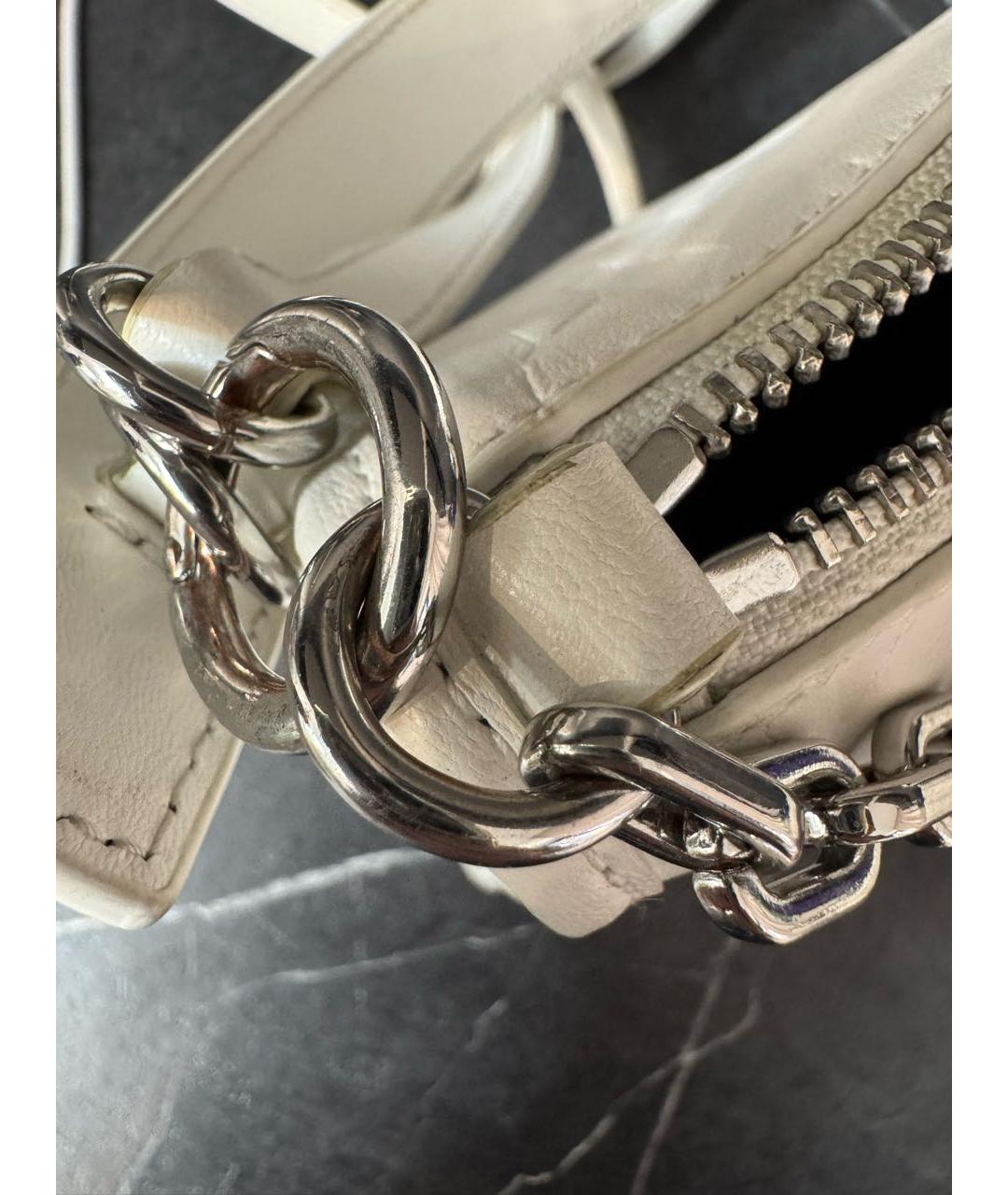 KARL LAGERFELD Белая кожаная сумка через плечо, фото 6