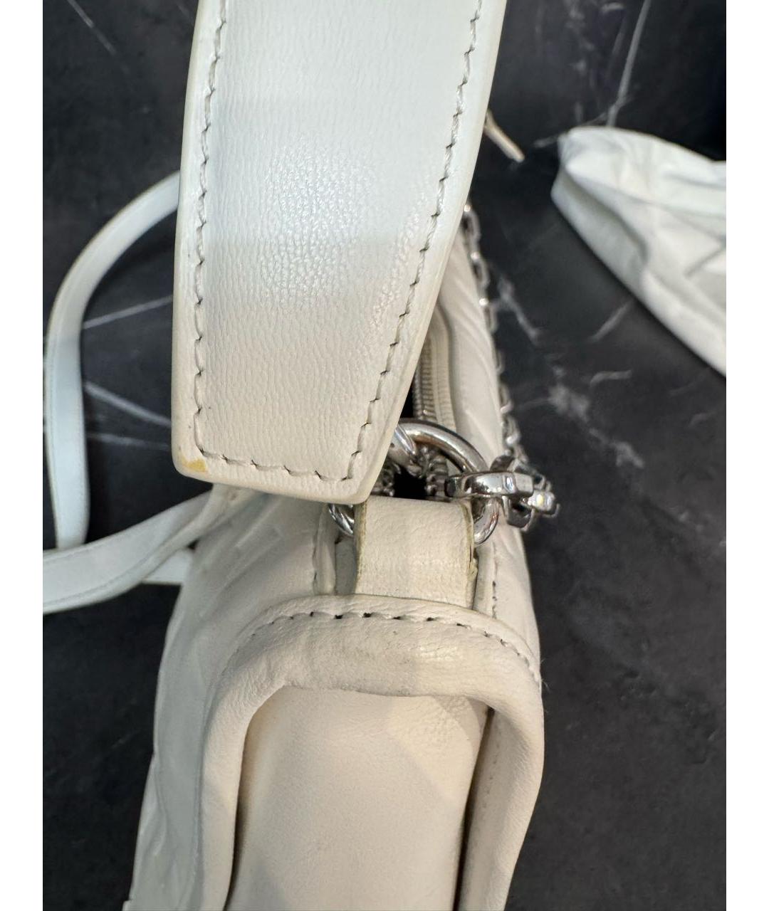 KARL LAGERFELD Белая кожаная сумка через плечо, фото 7