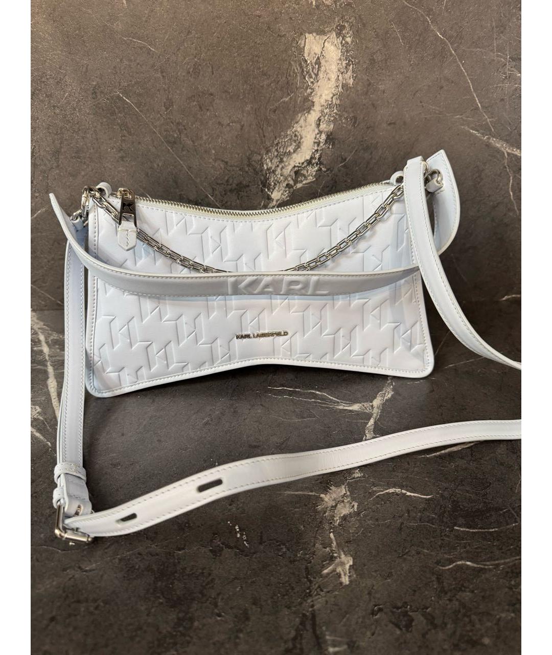 KARL LAGERFELD Голубая кожаная сумка через плечо, фото 8