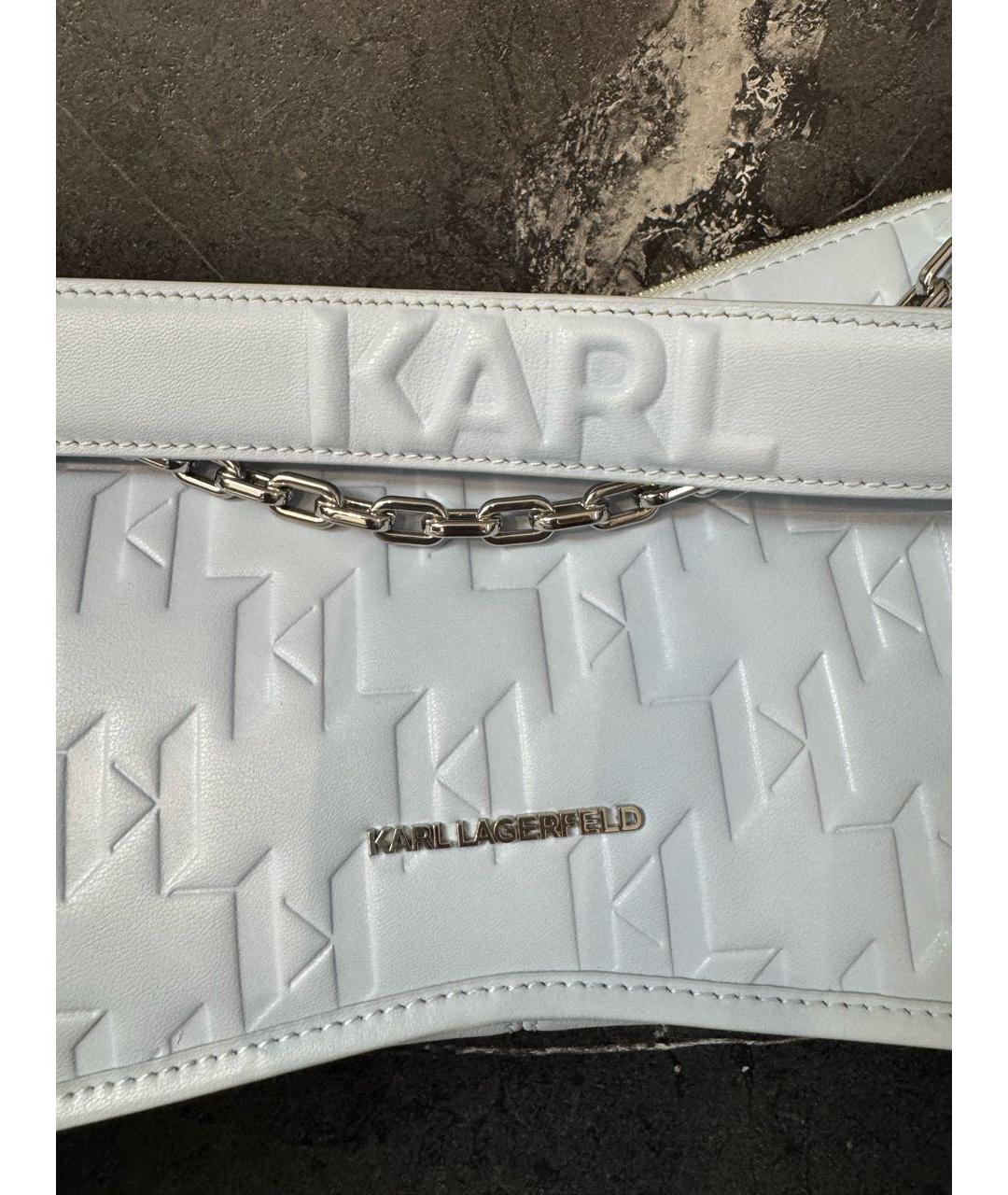 KARL LAGERFELD Голубая кожаная сумка через плечо, фото 7
