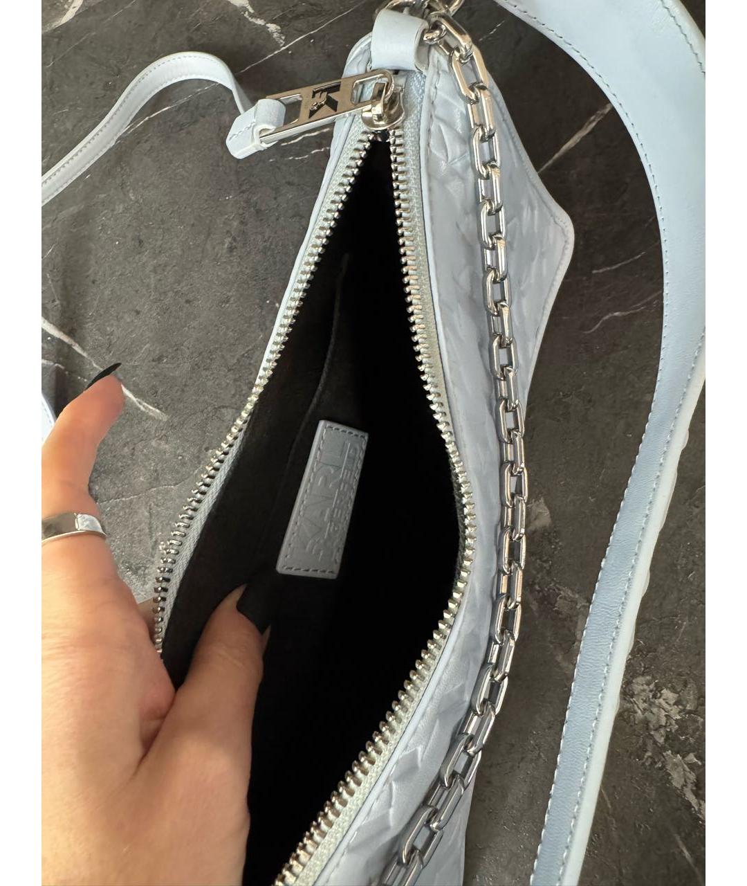 KARL LAGERFELD Голубая кожаная сумка через плечо, фото 3