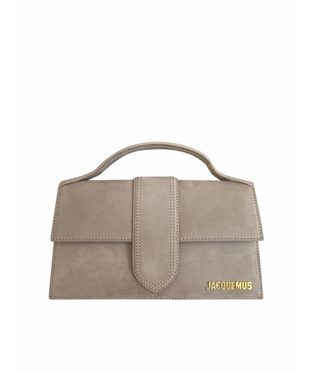 JACQUEMUS Бежевая замшевая сумка через плечо, фото 1