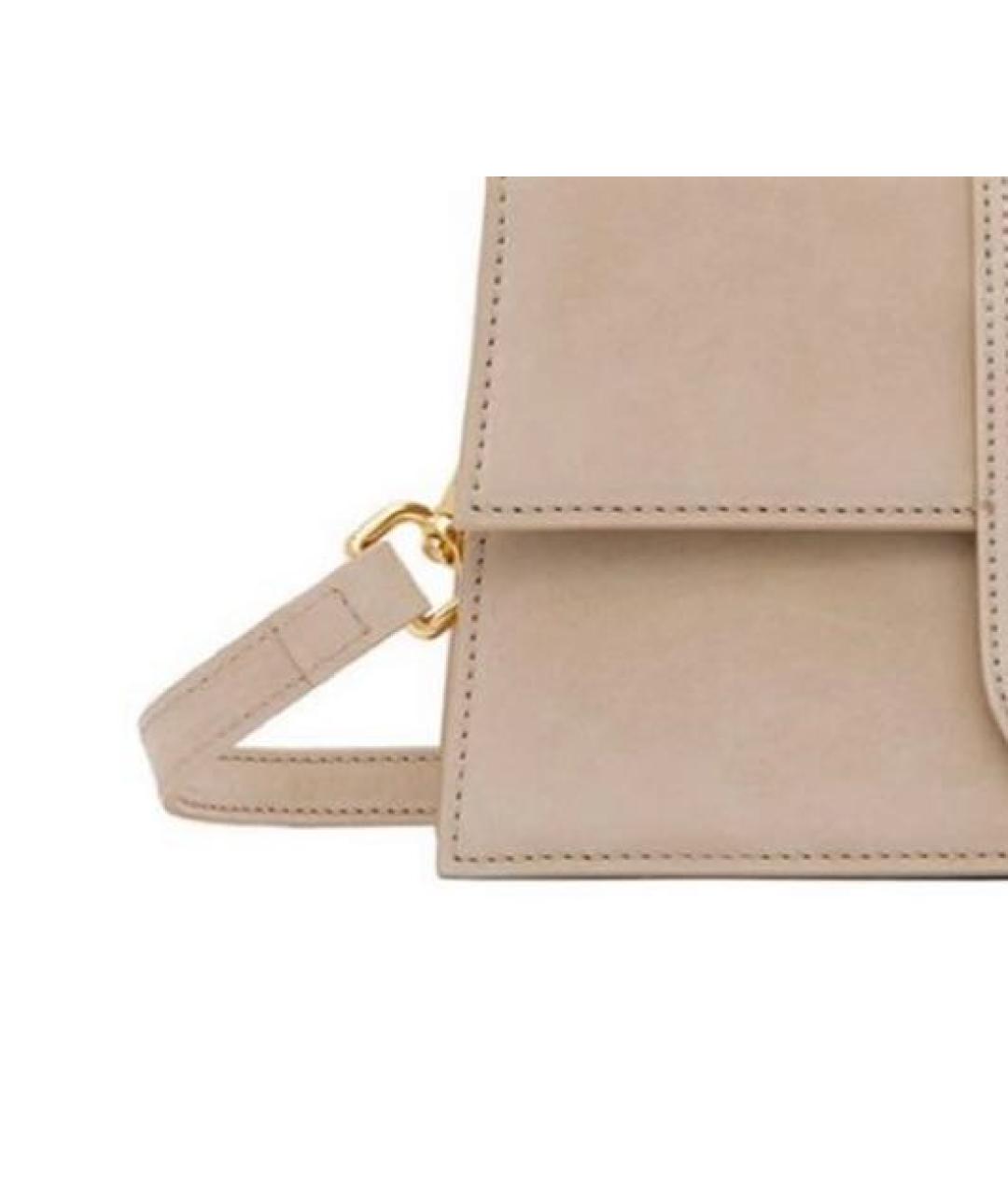 JACQUEMUS Бежевая замшевая сумка через плечо, фото 2