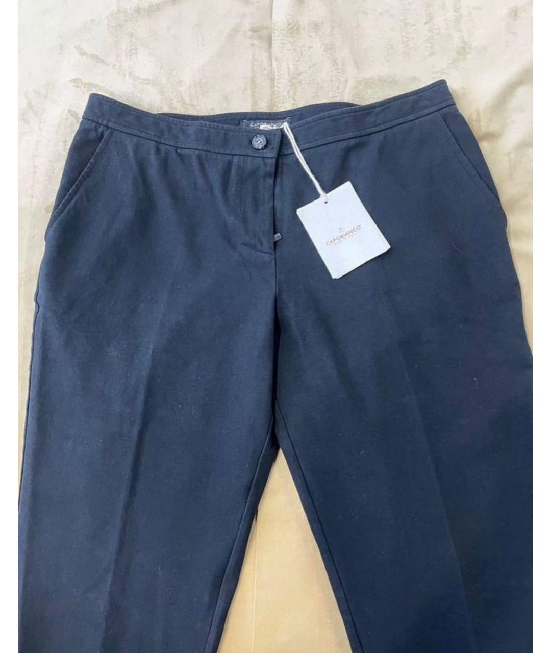 CAPOBIANCO Черные хлопковые прямые брюки, фото 3