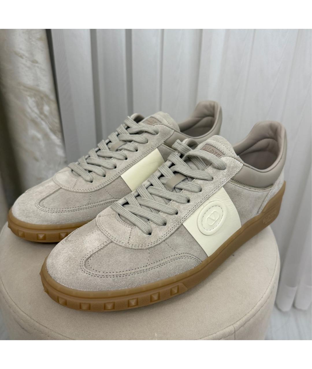 VALENTINO Бежевые замшевые кеды, фото 6