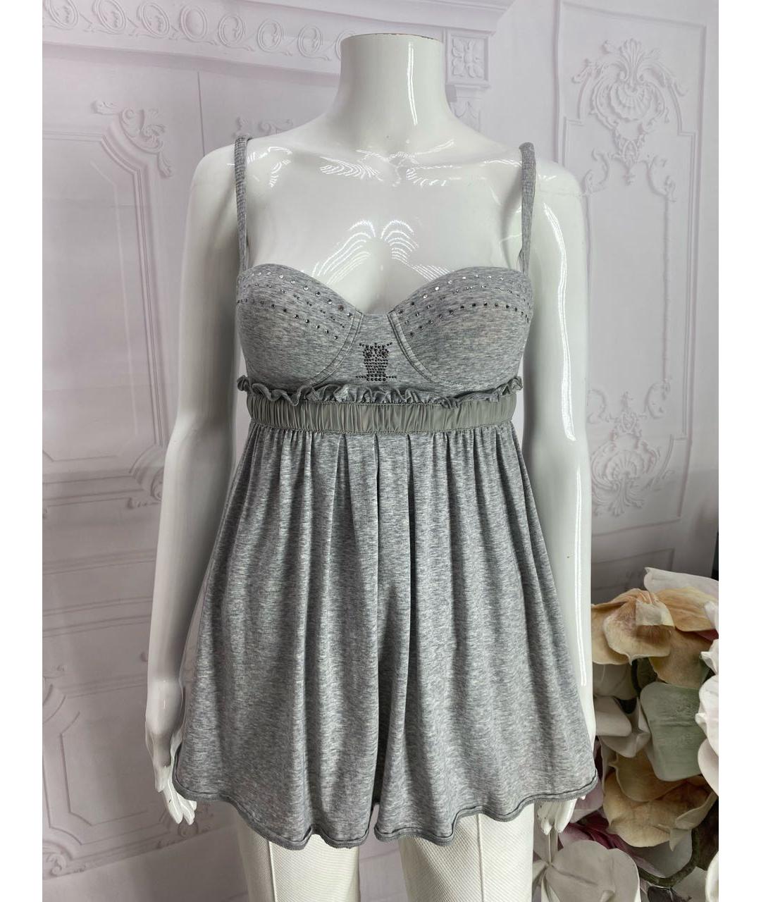 PINKO Серый хлопко-эластановый корсет, фото 5