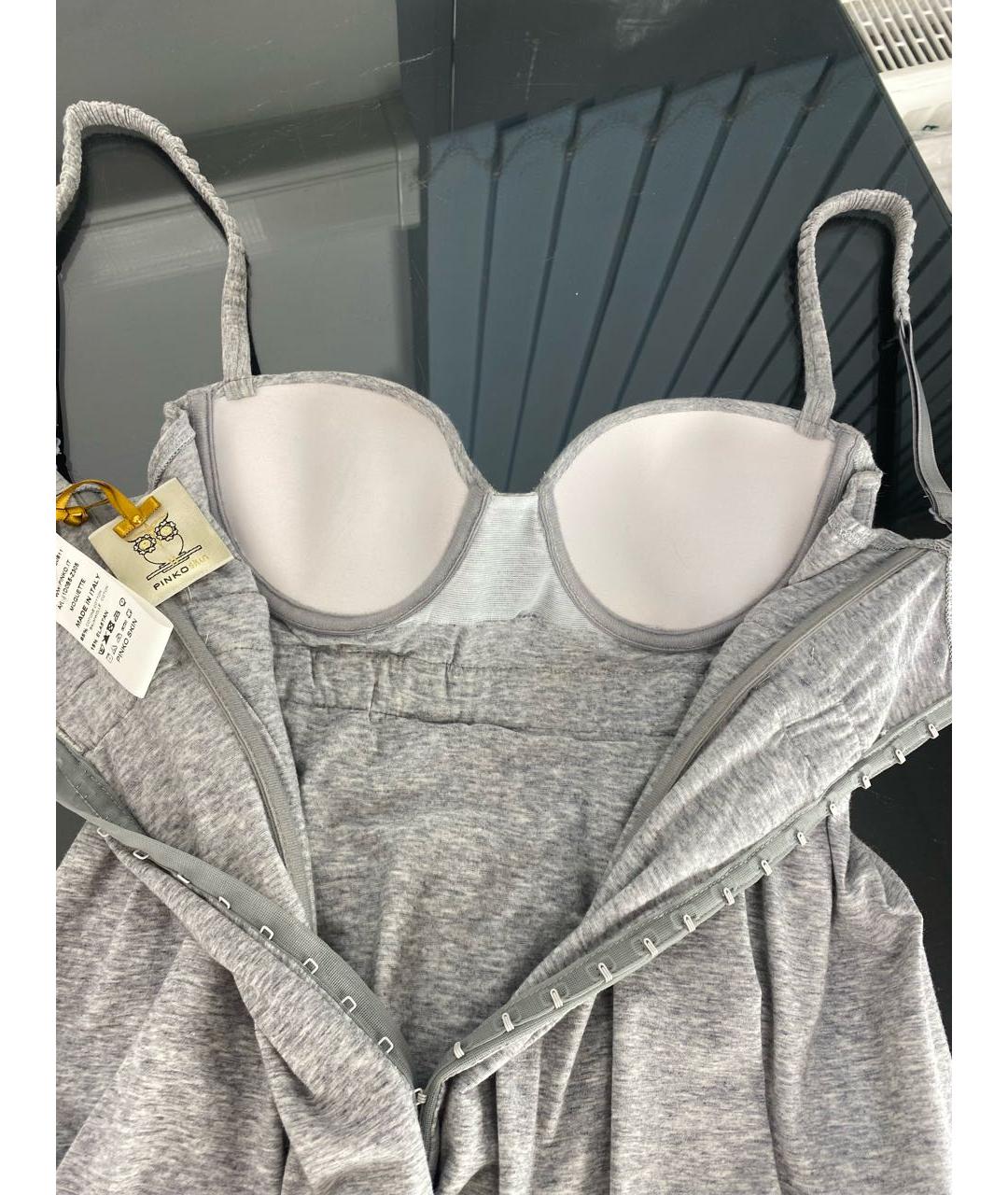 PINKO Серый хлопко-эластановый корсет, фото 8