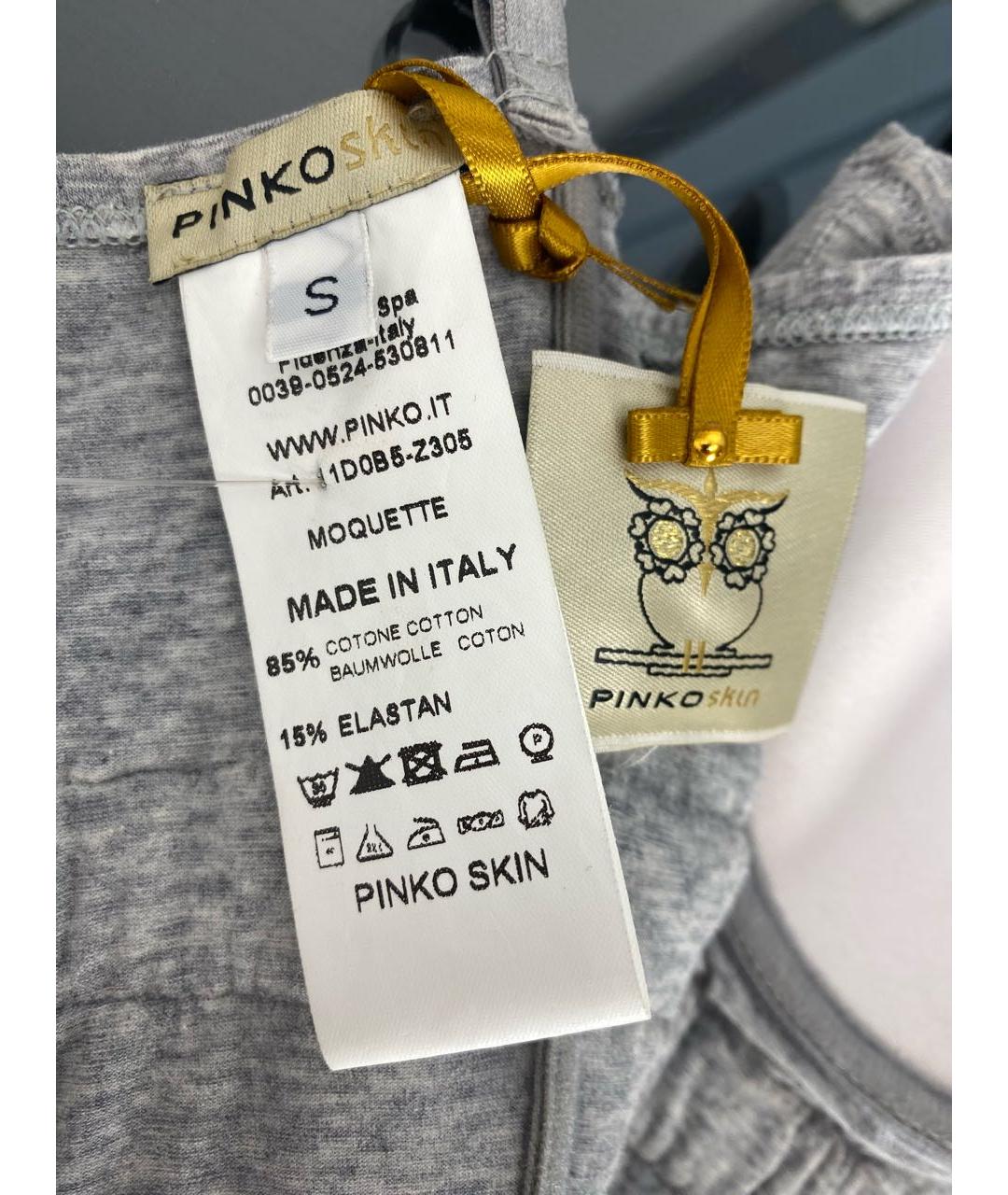 PINKO Серый хлопко-эластановый корсет, фото 4