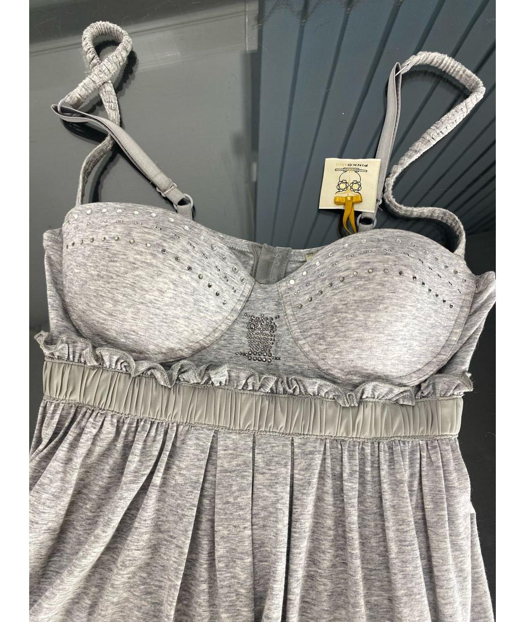 PINKO Серый хлопко-эластановый корсет, фото 3