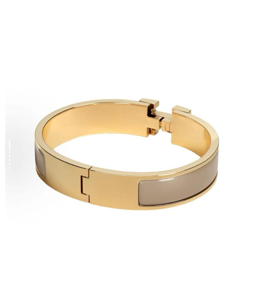 HERMES Бежевый металлический браслет, фото 2