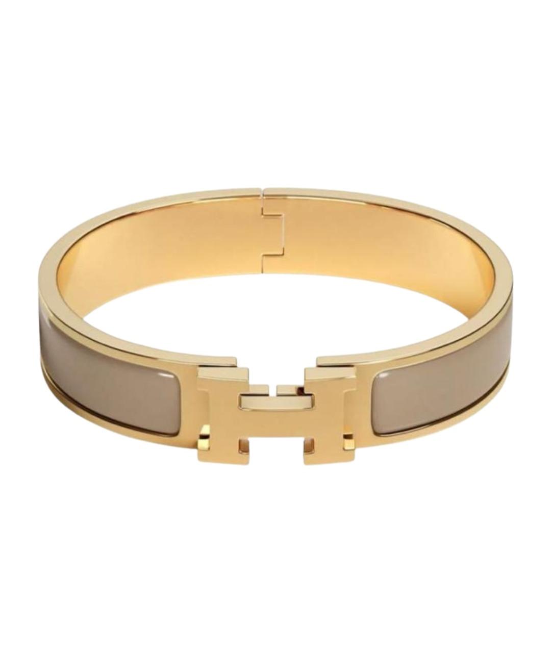 HERMES Бежевый металлический браслет, фото 1