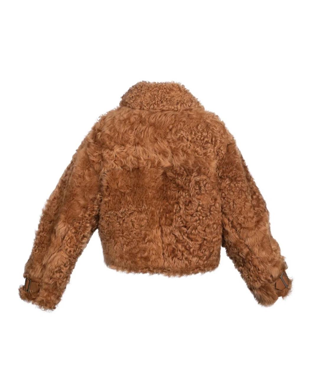 DAVID KOMA Горчичная меховая дубленка, фото 2