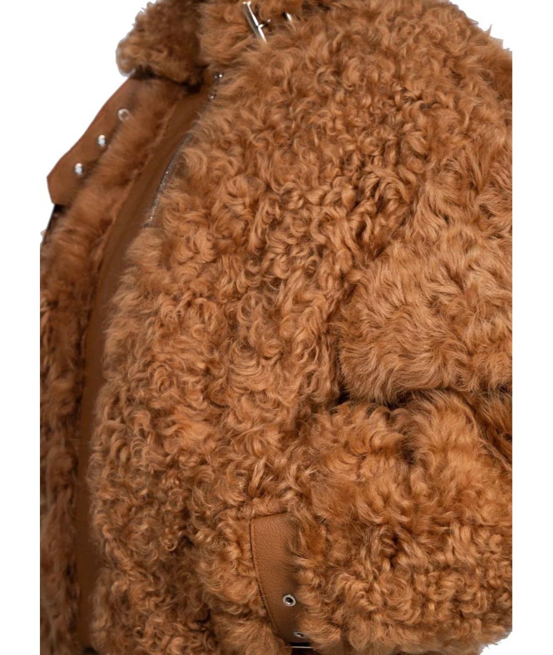 DAVID KOMA Горчичная меховая дубленка, фото 3