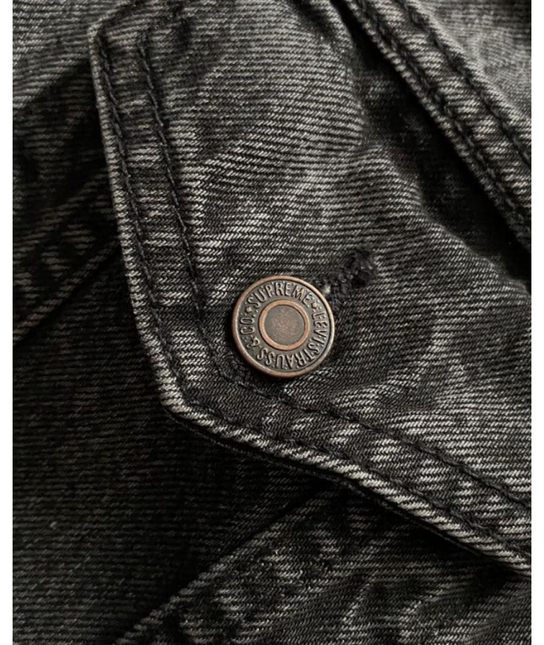 SUPREME Черная хлопковая куртка, фото 5