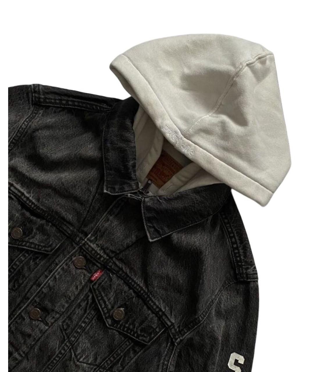 SUPREME Черная хлопковая куртка, фото 3