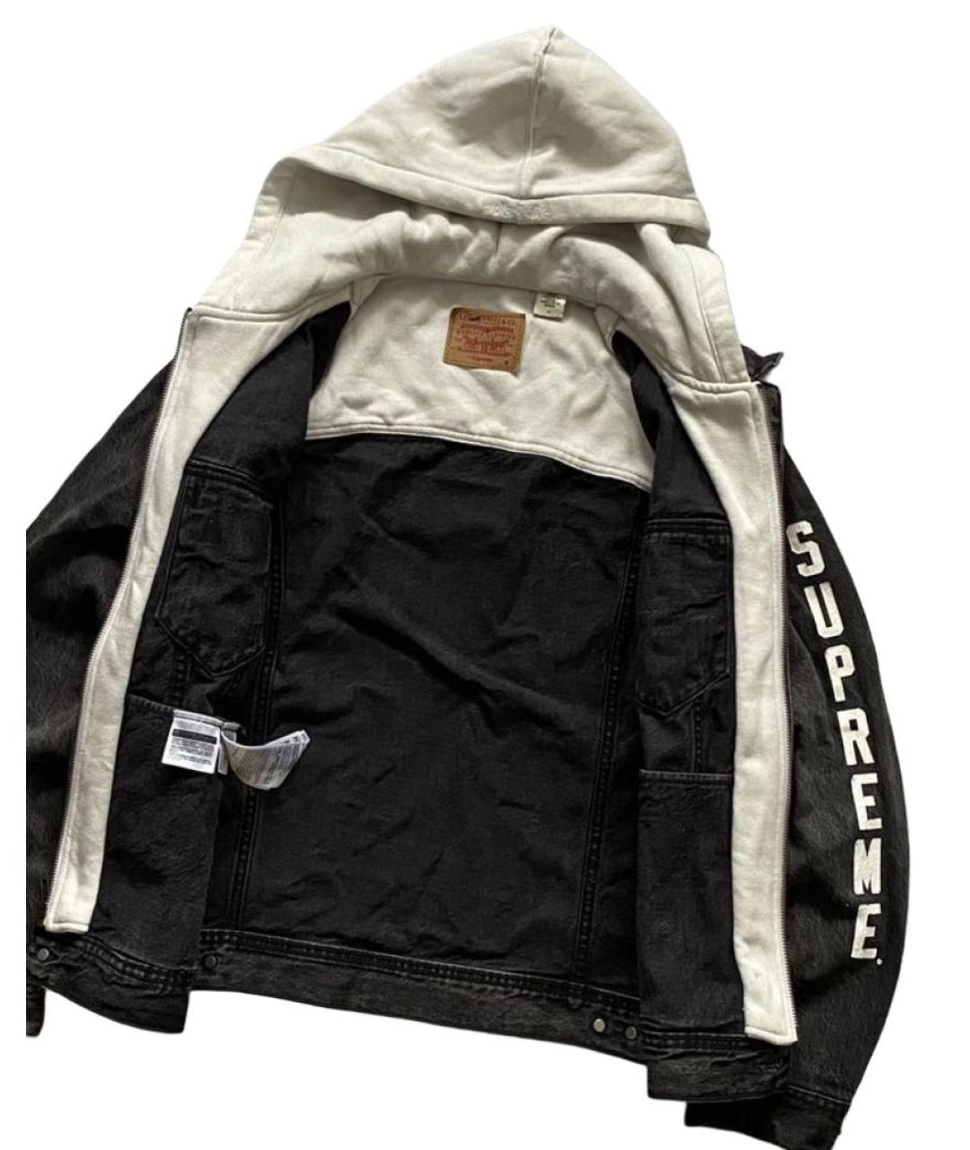 SUPREME Черная хлопковая куртка, фото 2