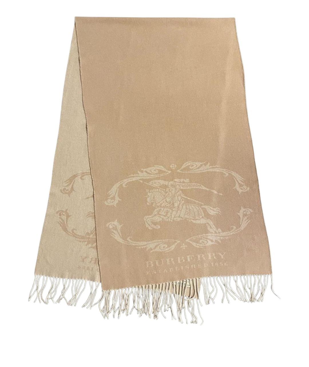 BURBERRY Бежевый кашемировый шарф, фото 1