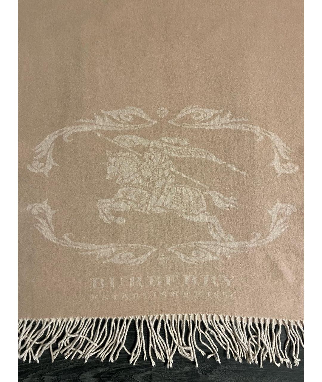 BURBERRY Бежевый кашемировый шарф, фото 5