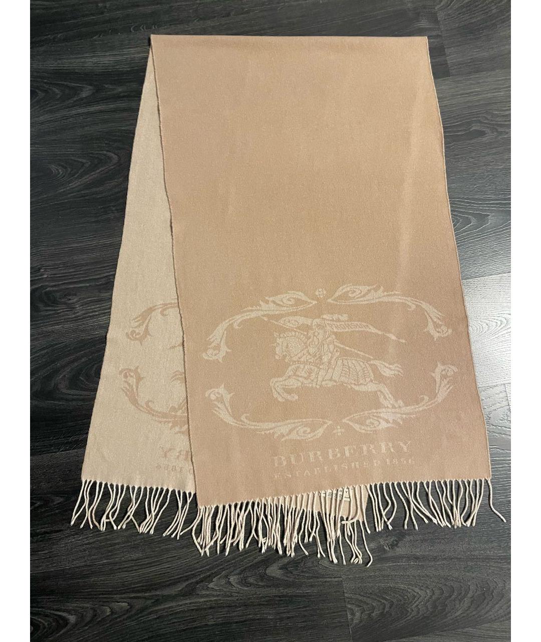 BURBERRY Бежевый кашемировый шарф, фото 8