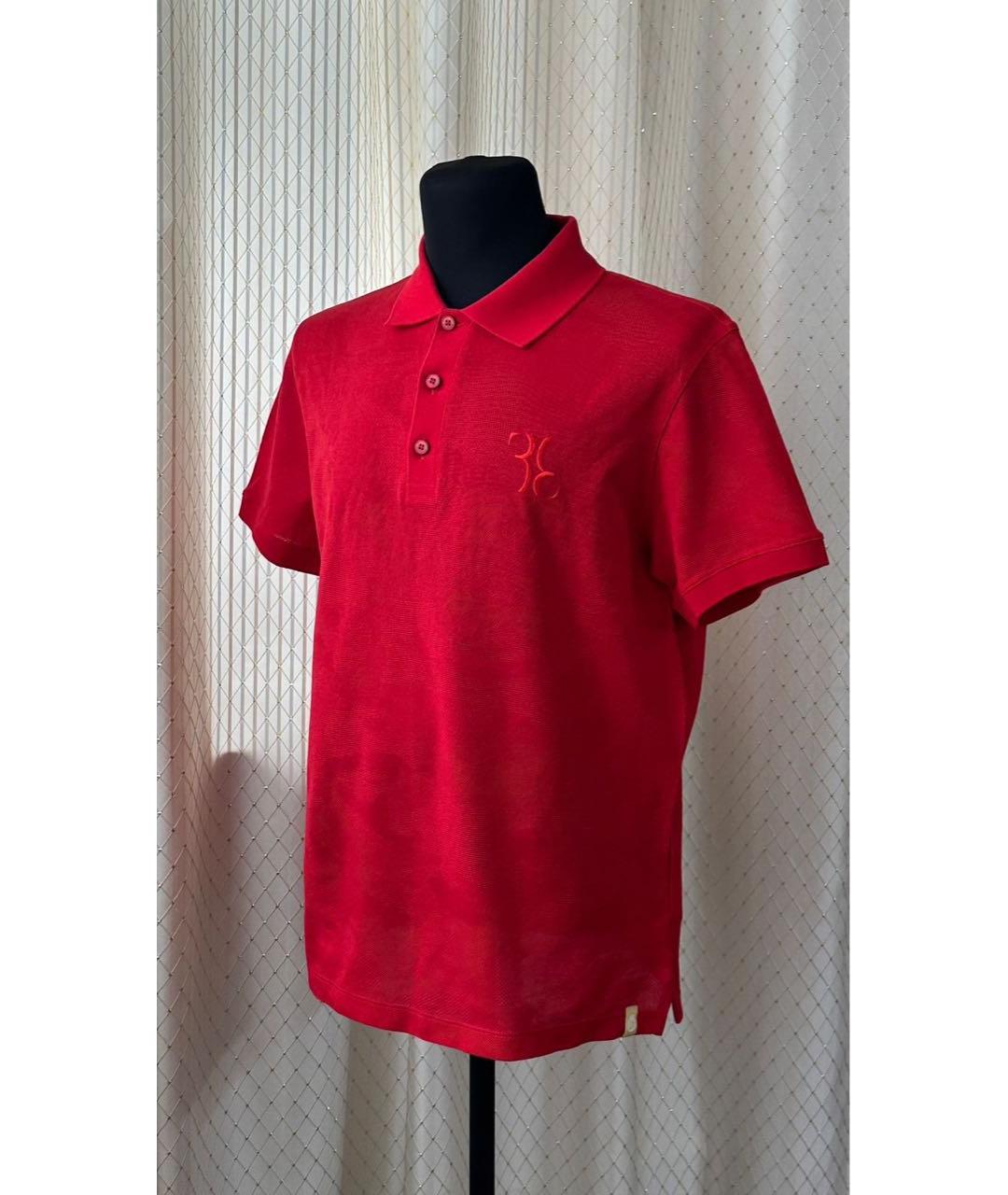 BILLIONAIRE Красное хлопковое поло с коротким рукавом, фото 3