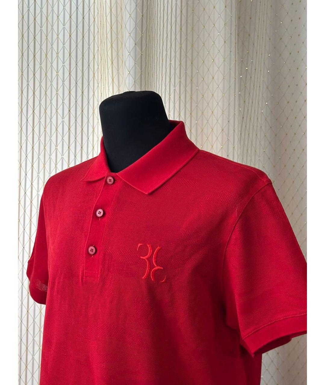 BILLIONAIRE Красное хлопковое поло с коротким рукавом, фото 4