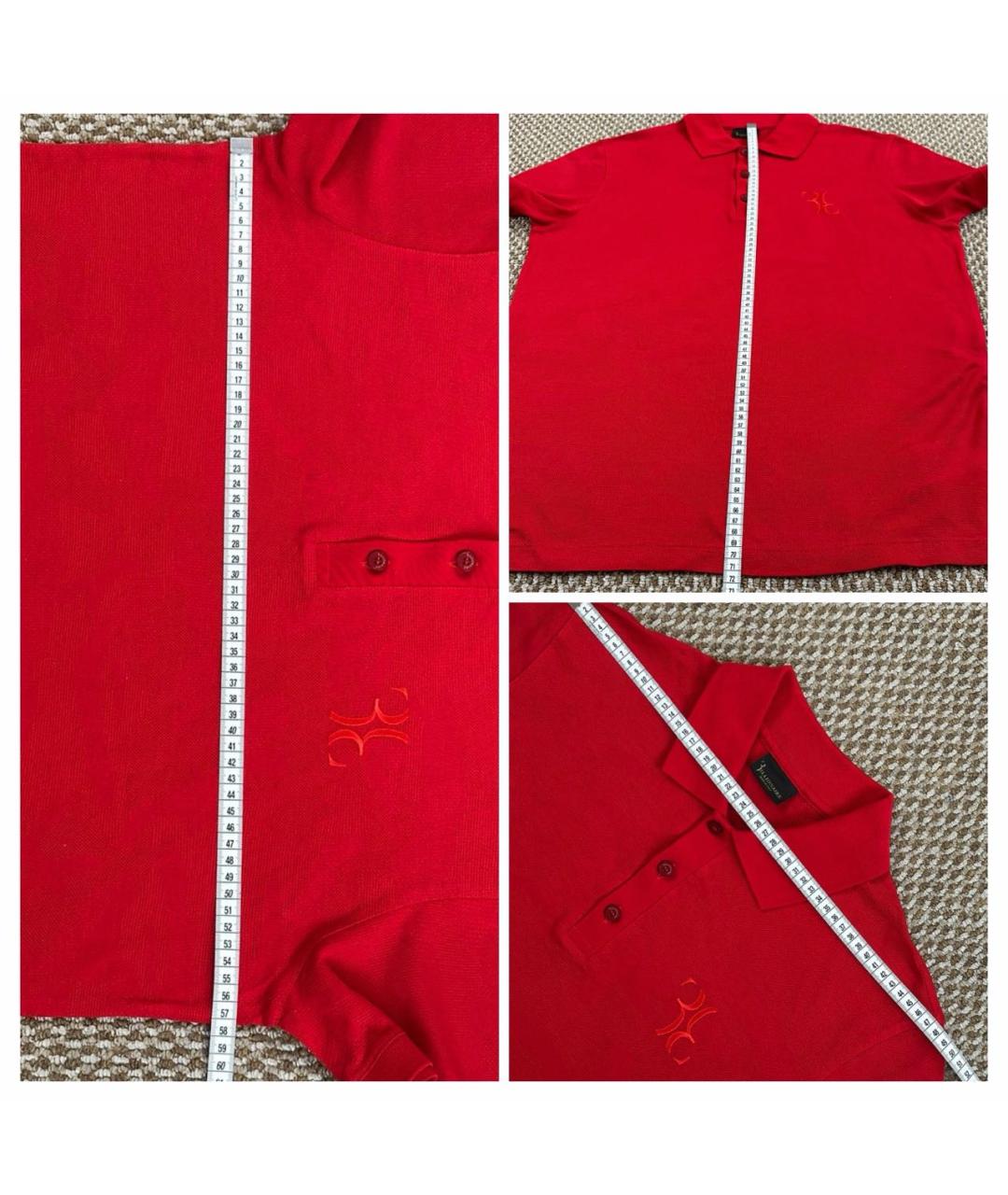 BILLIONAIRE Красное хлопковое поло с коротким рукавом, фото 8