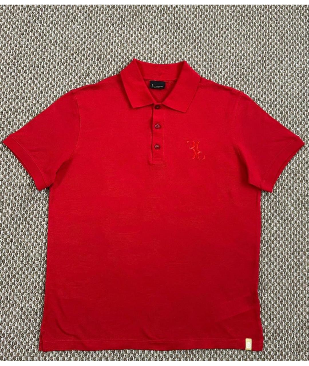 BILLIONAIRE Красное хлопковое поло с коротким рукавом, фото 9