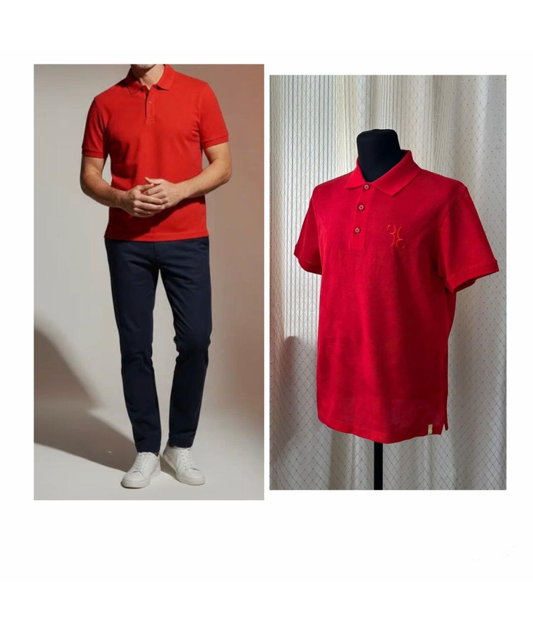 BILLIONAIRE Красное хлопковое поло с коротким рукавом, фото 2