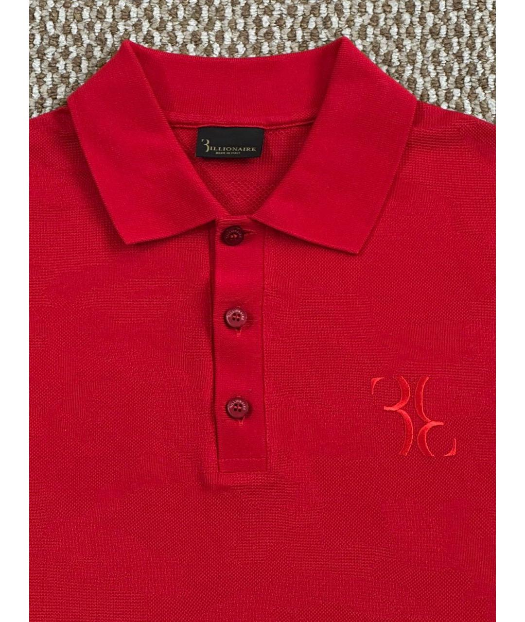 BILLIONAIRE Красное хлопковое поло с коротким рукавом, фото 6