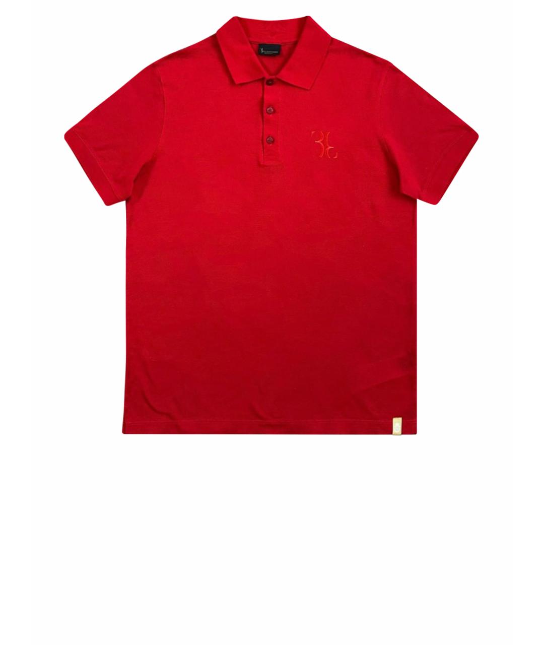 BILLIONAIRE Красное хлопковое поло с коротким рукавом, фото 1