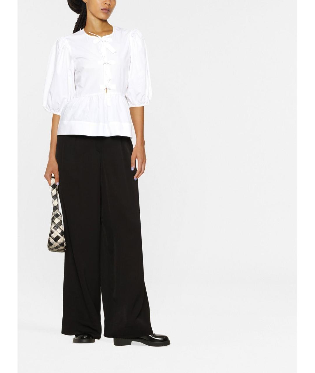 GANNI Белая хлопковая рубашка, фото 2